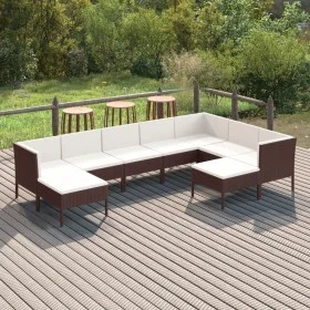 9-piece garden furniture set and brown synthetic rattan cushions by vidaXL, Garden sets - Ref: Foro24-3094431, Price: 967,82 ...