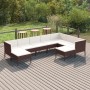 9-teiliges Gartenmöbel-Set und braune synthetische Rattankissen von vidaXL, Gartensets - Ref: Foro24-3094431, Preis: 986,44 €...