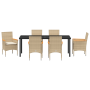 Juego de Comedor de Jardín de 7 Piezas con Cojines Poliratán Beige de , Sillas de jardín - Ref: Foro24-3379861, Precio: 580,2...