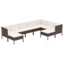 9-teiliges Gartenmöbel-Set und braune synthetische Rattankissen von vidaXL, Gartensets - Ref: Foro24-3094431, Preis: 986,44 €...