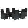 Conjunto de Comedor de Jardín de 7 Piezas con Cojines Rattan Sintético Negro de , Sillas de jardín - Ref: Foro24-3380314, Pre...