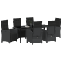 Conjunto de Comedor de Jardín de 7 Piezas con Cojines Rattan Sintético Negro de , Sillas de jardín - Ref: Foro24-3380314, Pre...