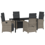 Conjunto de Comedor para Jardín de 5 Piezas con Cojines de