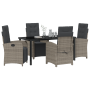 Conjunto de Comedor para Jardín de 5 Piezas con Cojines de