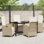 Conjunto de comedor de jardín de 5 piezas con cojines de ratán sintético beige de , Sillas de jardín - Ref: Foro24-3380333, P...