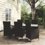 Juego de comedor de jardín 7 piezas ratán sintético negro de vidaXL, Conjuntos de jardín - Ref: Foro24-3094869, Precio: 584,88 €