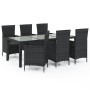 Garden dining set 7 pieces black synthetic rattan by vidaXL, Garden sets - Ref: Foro24-3094869, Price: 584,88 €, Discount: %