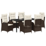 Juego de Comedor Jardín de 7 Piezas con Cojines Marrón Poliratán de , Sillas de jardín - Ref: Foro24-3380495, Precio: 810,53 €