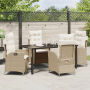 Set de Comedor de Jardín de 5 Piezas con Cojines Beige Poliratán de , Sillas de jardín - Ref: Foro24-3380508, Precio: 570,88 ...