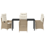 Set de Comedor de Jardín de 5 Piezas con Cojines Beige Poliratán de , Sillas de jardín - Ref: Foro24-3380508, Precio: 570,88 ...