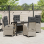 Set de Comedor de Jardín de 5 Piezas con Cojines Gris Claro Poliratán de , Sillas de jardín - Ref: Foro24-3380521, Precio: 53...