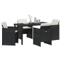 Juego de Comedor de Jardín de 5 Piezas con Cojines en Negro de