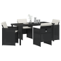 Juego de Comedor de Jardín de 5 Piezas con Cojines Negro de Ratán Poliéster | Foro24.es | Tu tienda online para hogar, jardín y más Foro24.es