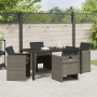 Conjunto de Comedor de Jardín de 5 Piezas con Cojines Ratán Poly Gris | Foro24.es | Tu tienda online para hogar, jardín y más Foro24.es
