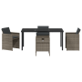 Conjunto de Comedor de Jardín de 5 Piezas con Cojines Ratán Poly Gris | Foro24.es | Tu tienda online para hogar, jardín y más Foro24.es