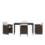 Set de Comedor de Jardín de 5 Piezas con Cojines de Poliratán Marrón de , Sillas de jardín - Ref: Foro24-3380602, Precio: 273...