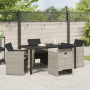 Set de Comedor de Jardín de 5 Piezas con Cojines Gris Claro Poliratán de , Sillas de jardín - Ref: Foro24-3380611, Precio: 28...