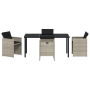 Set de Comedor de Jardín de 5 Piezas con Cojines Gris Claro Poliratán de , Sillas de jardín - Ref: Foro24-3380611, Precio: 28...