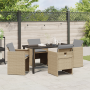 Conjunto de Comedor de Jardín de 5 Piezas con Cojines Beige Poliratán de , Sillas de jardín - Ref: Foro24-3380614, Precio: 27...