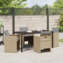 Juego de comedor de jardín de 5 piezas con cojines Beige Ratán Sintético de , Sillas de jardín - Ref: Foro24-3380615, Precio:...