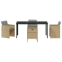 Juego de comedor de jardín de 5 piezas con cojines Beige Ratán Sintético de , Sillas de jardín - Ref: Foro24-3380615, Precio:...