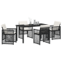 Juego de comedor de jardín de 5 piezas con cojines de rattan negro | Foro24.es | Tu tienda online para hogar, jardín y más Foro24.es
