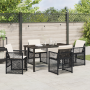 Juego de comedor de jardín de 5 piezas con cojines de rattan negro | Foro24.es | Tu tienda online para hogar, jardín y más Foro24.es