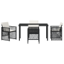 Juego de comedor de jardín de 5 piezas con cojines de rattan negro | Foro24.es | Tu tienda online para hogar, jardín y más Foro24.es