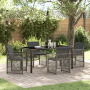 Conjunto de Comedor de Jardín de 5 Piezas con Cojines Gris de Ratán Sintético de , Mesas de jardín - Ref: Foro24-3380627, Pre...
