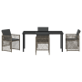Conjunto de Comedor de Jardín de 5 Piezas con Cojines Gris de Ratán Sintético de , Mesas de jardín - Ref: Foro24-3380627, Pre...