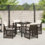 Conjunto de Comedor Jardín de 5 Piezas con Cojines Marrón Ratán Sintético | Foro24.es | Tu tienda online para hogar, jardín y más Foro24.es