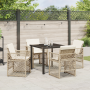 Conjunto de Comedor de Jardín de 5 Piezas con Cojines Beige Poliratán | Foro24.es | Tu tienda online para hogar, jardín y más Foro24.es