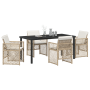 Juego de Comedor de 5 Piezas para Jardín con Cojines Beige de Polyratán | Foro24.es | Tu tienda online para hogar, jardín y más Foro24.es