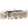 Conjunto de Comedor de Jardín de 9 Piezas con Cojines Beige de Ratán Sintético | Foro24.es | Tu tienda online para hogar, jardín y más Foro24.es