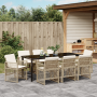 Conjunto de Comedor de Jardín de 9 Piezas con Cojines Beige de Ratán Sintético | Foro24.es | Tu tienda online para hogar, jardín y más Foro24.es