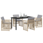 Juego de Comedor de Jardín de 5 Piezas con Cojines Beige Ratán Poliéster | Foro24.es | Tu tienda online para hogar, jardín y más Foro24.es
