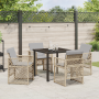 Conjunto de Comedor de Jardín  de 5 Piezas con Cojines Beige de Ratán Poliéster | Foro24.es | Tu tienda online para hogar, jardín y más Foro24.es