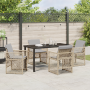 Juego de Comedor de Jardín de 5 Piezas con Cojines Beige Ratán Poliéster | Foro24.es | Tu tienda online para hogar, jardín y más Foro24.es
