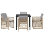 Conjunto de Comedor de Jardín  de 5 Piezas con Cojines Beige de Ratán Poliéster | Foro24.es | Tu tienda online para hogar, jardín y más Foro24.es