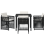 Conjunto de Comedor de Jardín de 5 Piezas con Cojines Rattan Poliéster Negro de , Mesas de jardín - Ref: Foro24-3380645, Prec...