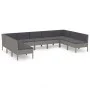 9-piece garden furniture set and gray synthetic rattan cushions by vidaXL, Garden sets - Ref: Foro24-3094598, Price: 779,60 €...