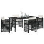 Juego de Comedor de Jardín de 5 piezas con cojines de ratán negro de , Mesas de jardín - Ref: Foro24-3380647, Precio: 294,30 ...