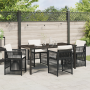 Juego de Comedor de Jardín de 5 piezas con cojines de ratán negro de , Mesas de jardín - Ref: Foro24-3380647, Precio: 294,30 ...