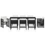 Juego de Comedor de Jardín de 9 Piezas con Cojines de Rattan Polietileno Negro | Foro24.es | Tu tienda online para hogar, jardín y más Foro24.es