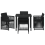 Conjunto de Comedor de Jardín de 5 Piezas con Cojines de Ratan Poliéster Negro de , Mesas de jardín - Ref: Foro24-3380649, Pr...