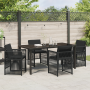 Juego de Comedor de Jardín de 5 Piezas con Cojines Negro de Poliratán de , Mesas de jardín - Ref: Foro24-3380651, Precio: 290...