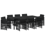 Juego de Comedor de Jardín de 9 Piezas con Cojines Negro de Poliratán de , Mesas de jardín - Ref: Foro24-3380652, Precio: 479...