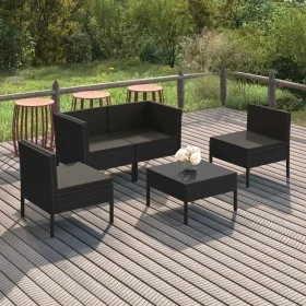 5-piece garden furniture set with black synthetic rattan cushions by vidaXL, Garden sets - Ref: Foro24-3094341, Price: 380,15...
