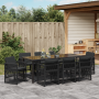 Juego de Comedor de Jardín de 9 Piezas con Cojines Negro de Poliratán de , Mesas de jardín - Ref: Foro24-3380652, Precio: 479...