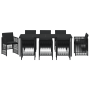 Juego de Comedor de Jardín de 9 Piezas con Cojines Negro de Poliratán de , Mesas de jardín - Ref: Foro24-3380652, Precio: 479...